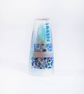 Blue Botanical Porcelain Vase