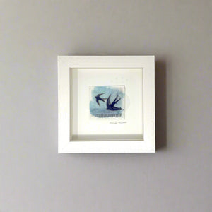 Flight of the Swallows - Framed Porcelain Picture, Wall Art
