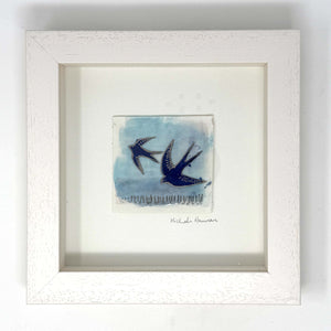 Flight of the Swallows - Framed Porcelain Picture, Wall Art