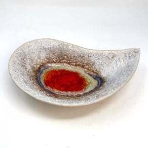 Teardrop Bowl with Red Glass