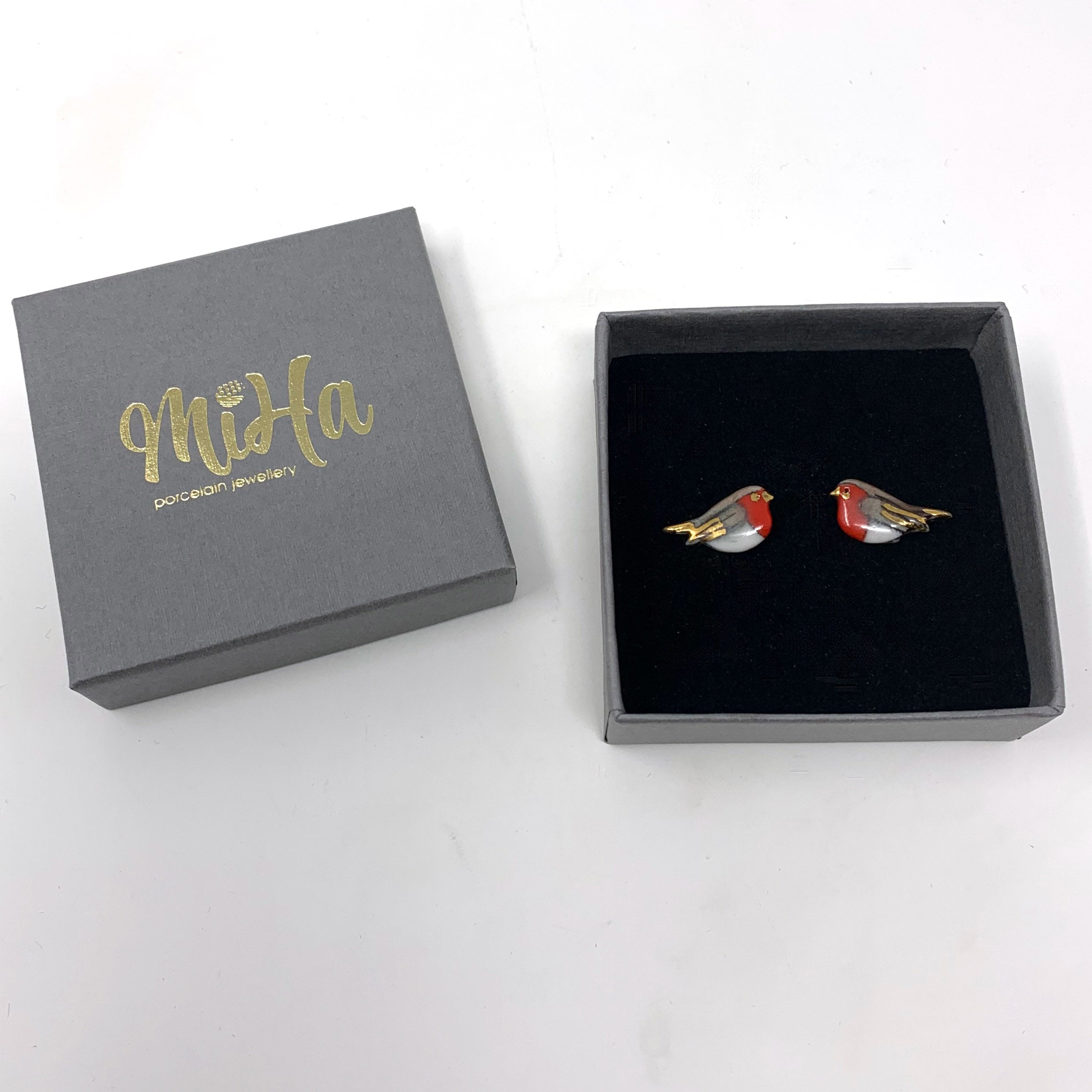 Robin Jewellery Gift Set – Brooch & Stud Earrings