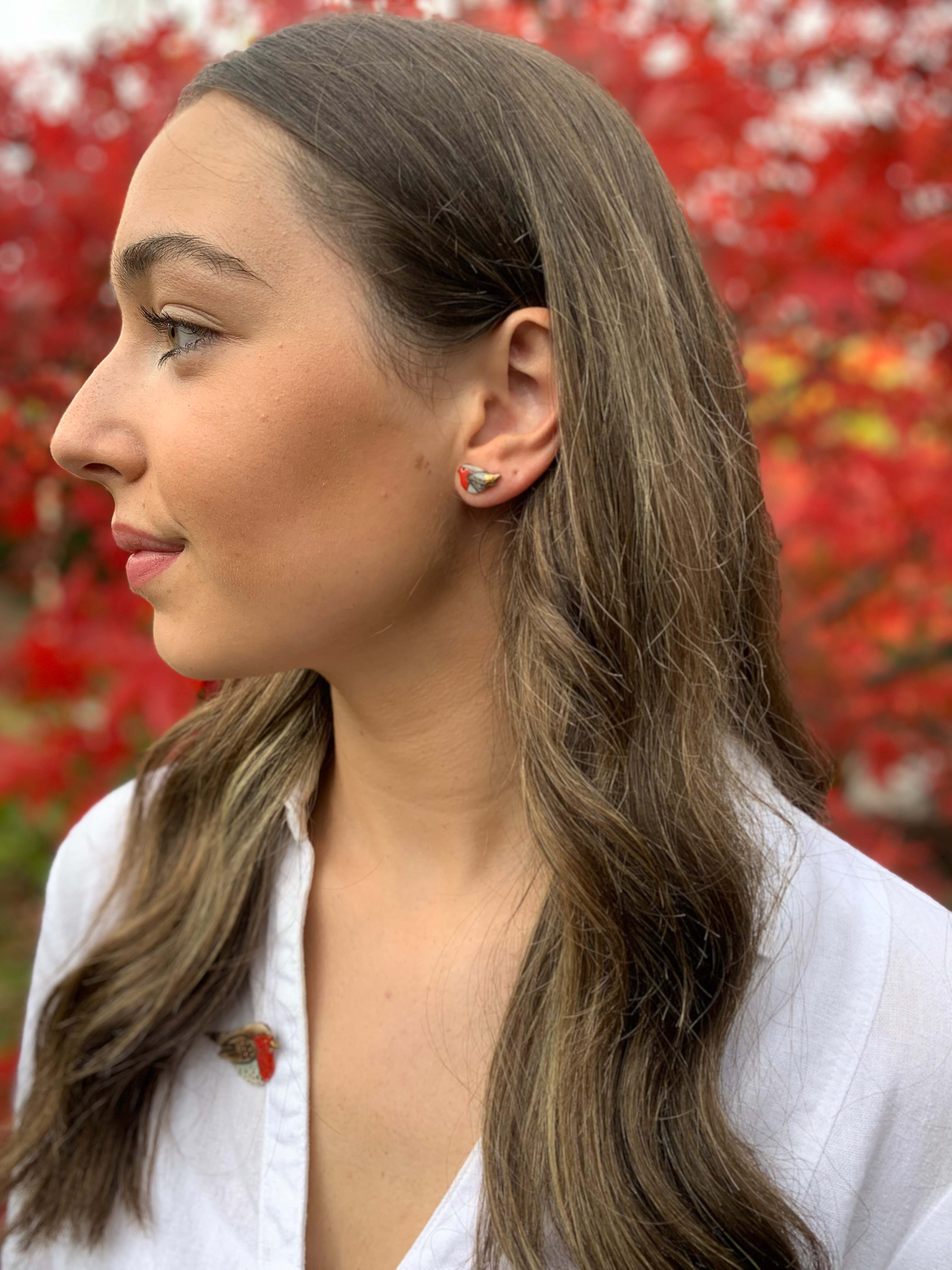 Robin Jewellery Gift Set – Brooch & Stud Earrings