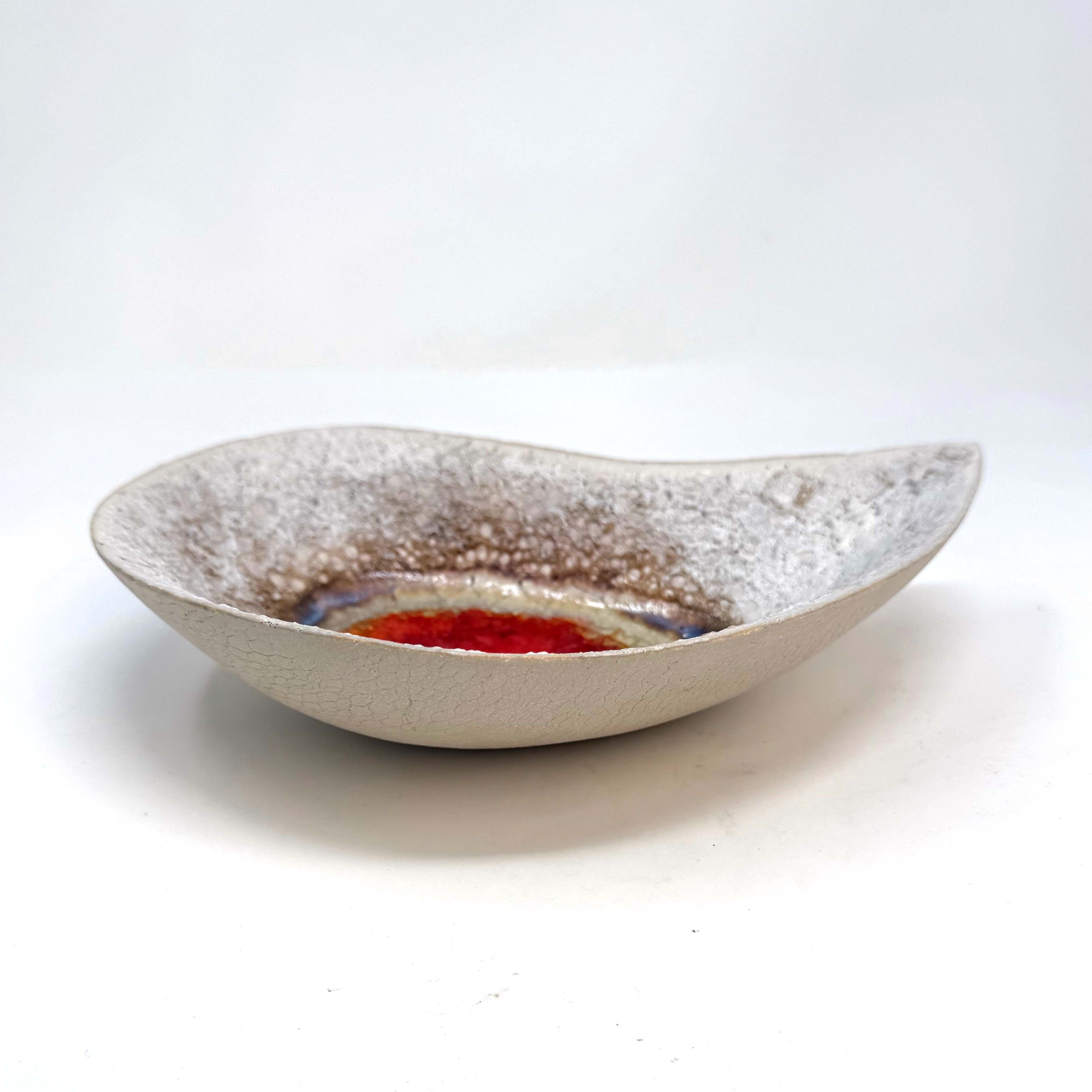Teardrop Bowl with Red Glass