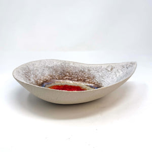 Teardrop Bowl with Red Glass