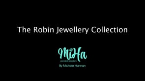 Robin Porcelain Pendant Necklace 40mm with Sterling Silver Chain