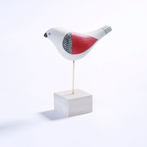 Song Bird on Stand, Red - Large