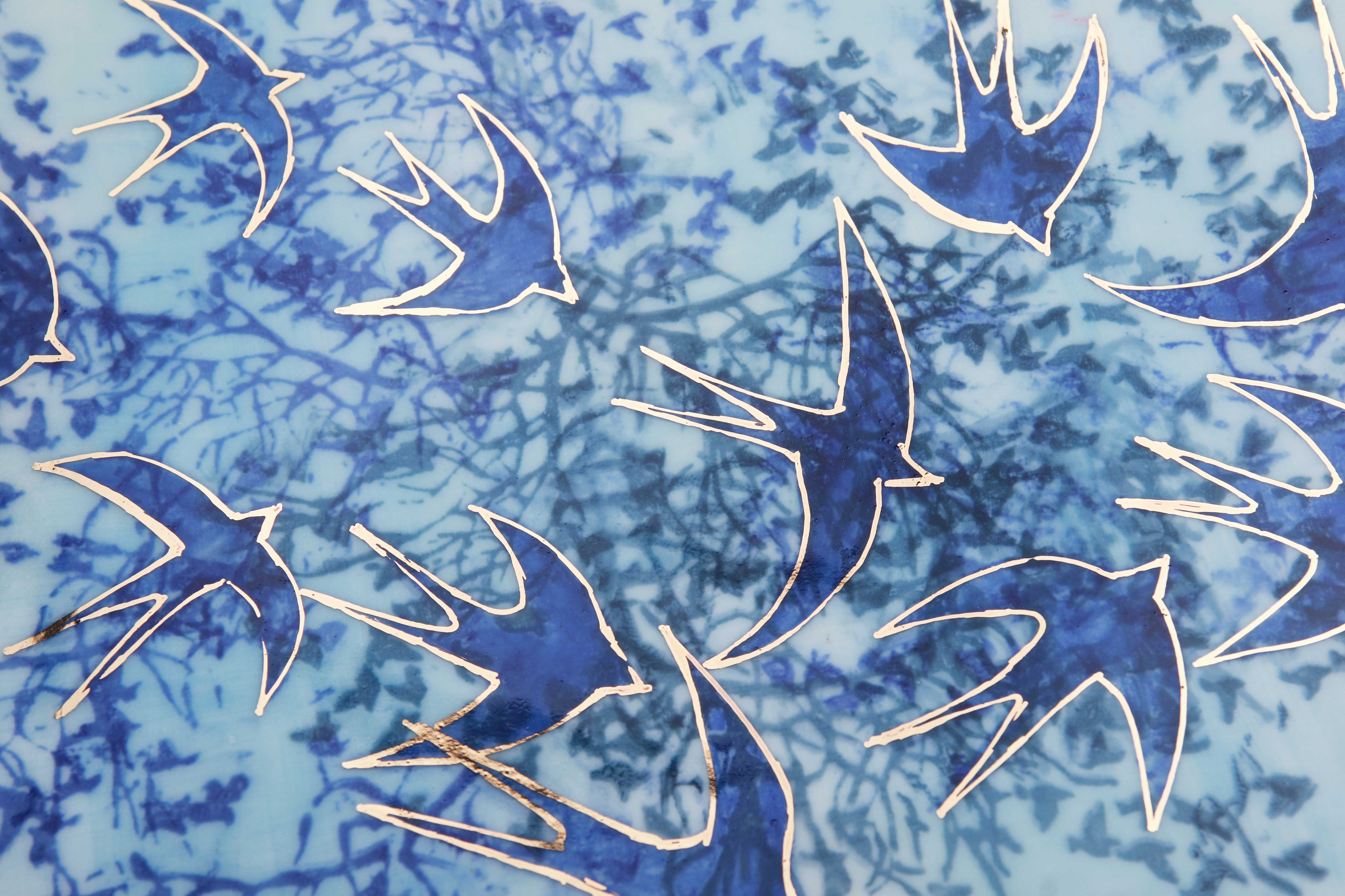 Flight of the Swallows, Large Porcelain Wall Plate