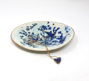 Porcelain Swallow Dish/Wall Plate, Small
