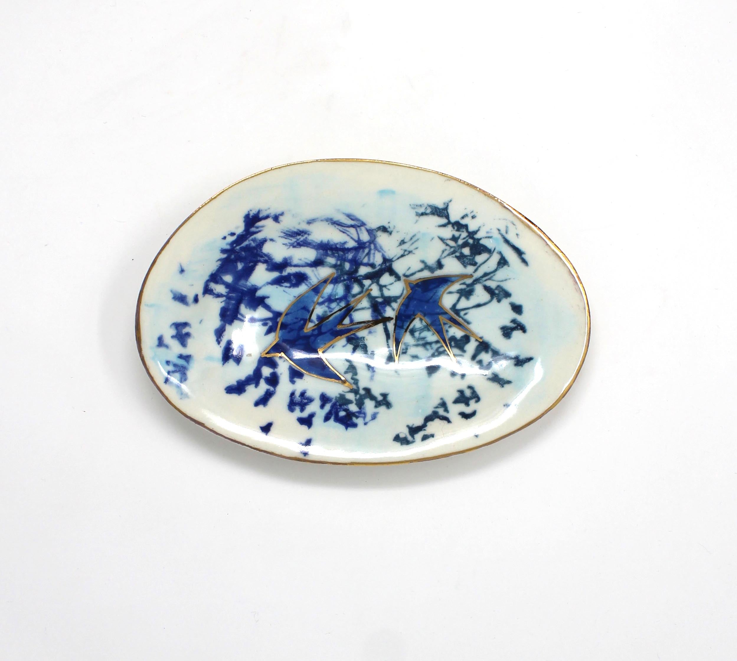 Porcelain Swallow Dish/Wall Plate, Small
