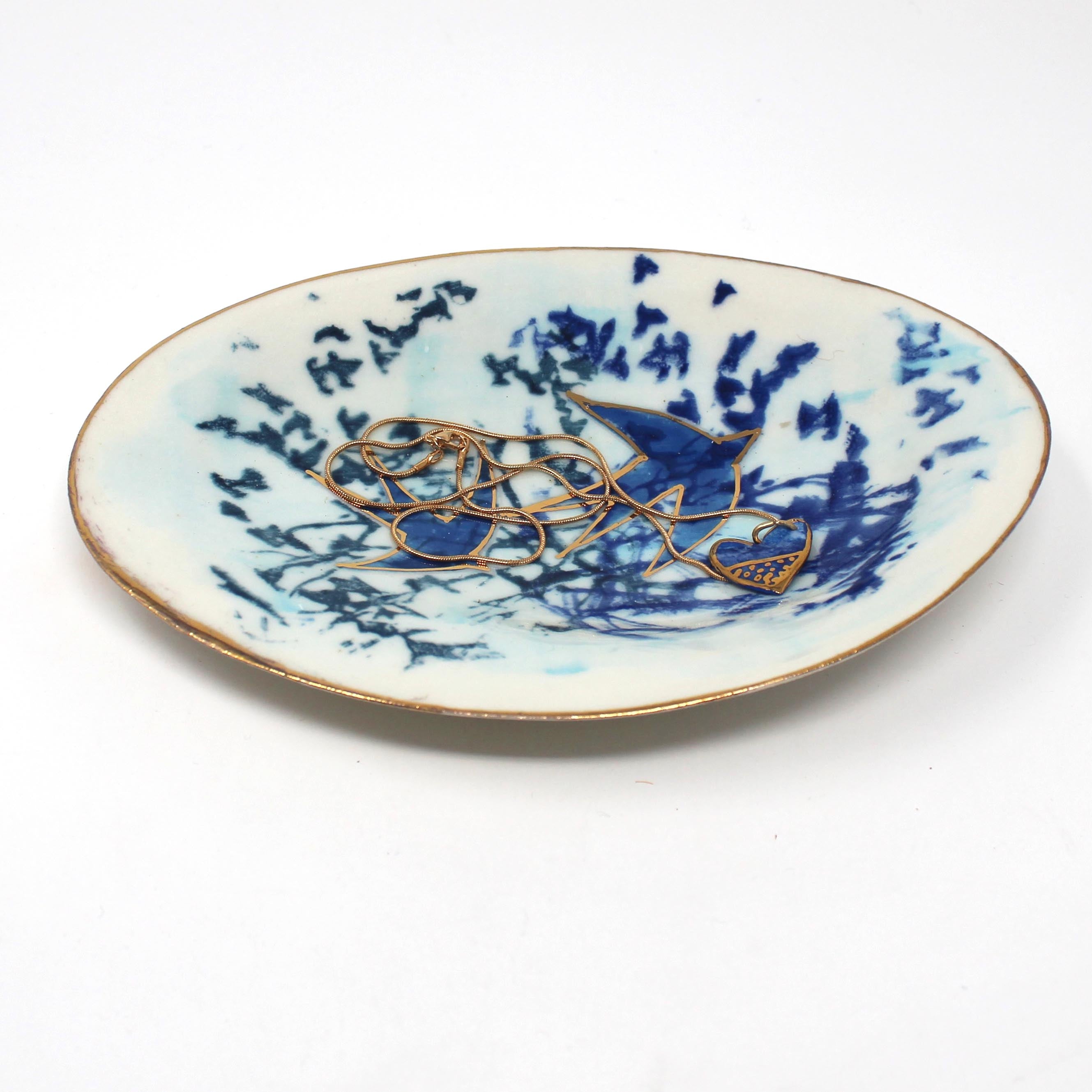 Porcelain Swallow Dish/Wall Plate, Small